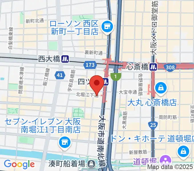 堀江ヒルズパン工場の地図