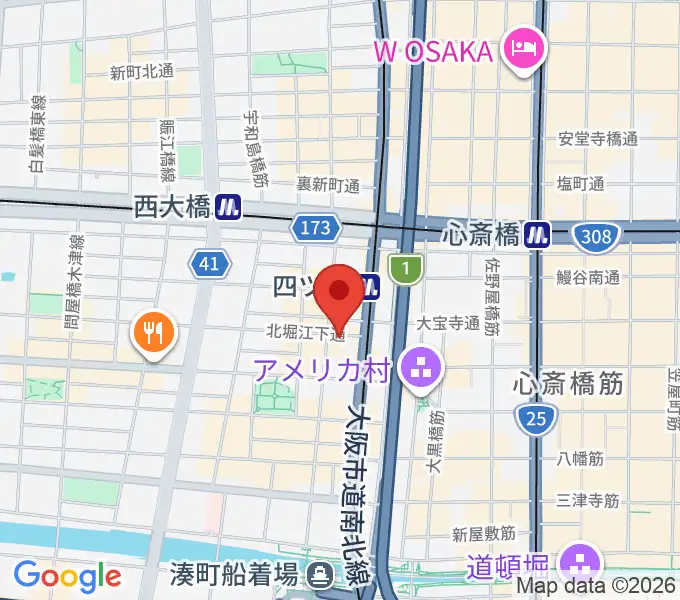 堀江ヒルズパン工場の地図