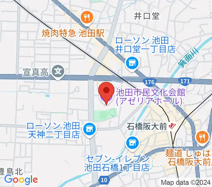 池田市民文化会館の地図