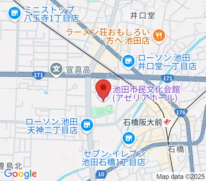 池田市民文化会館の地図
