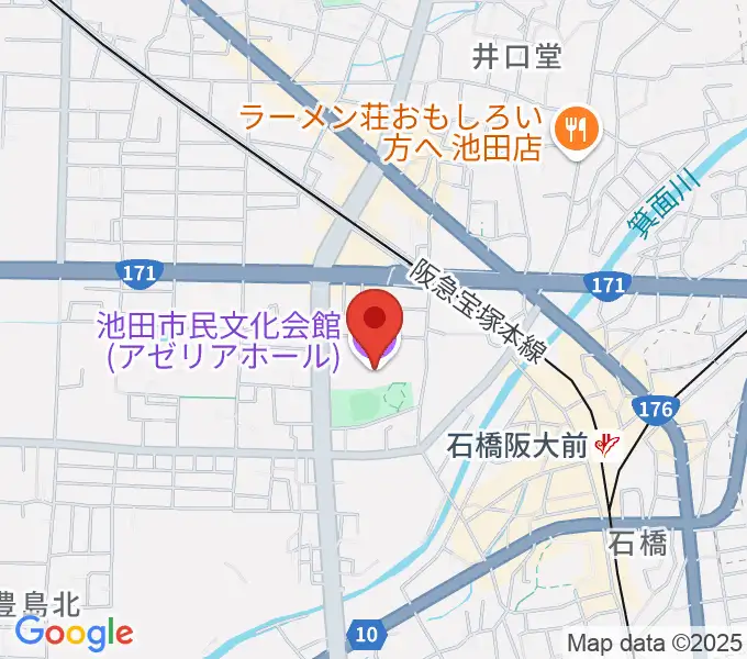 池田市民文化会館の地図