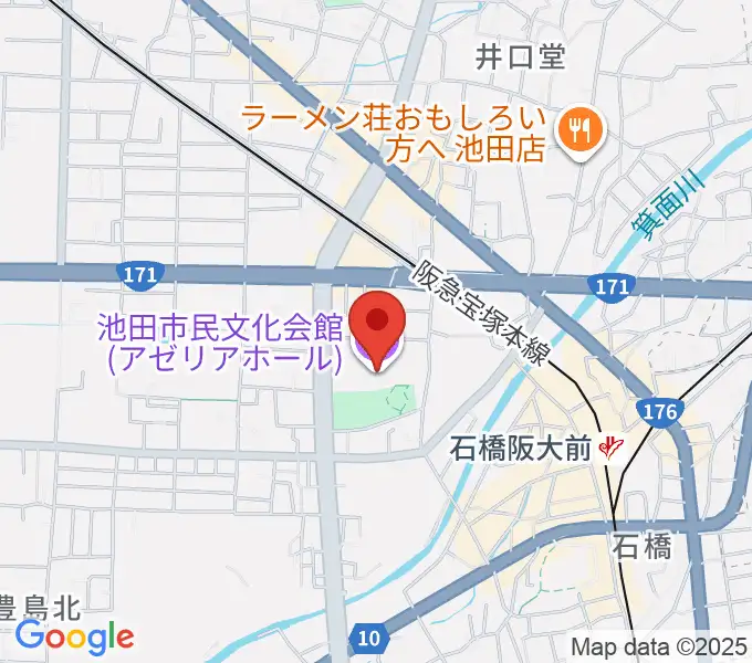池田市民文化会館の地図