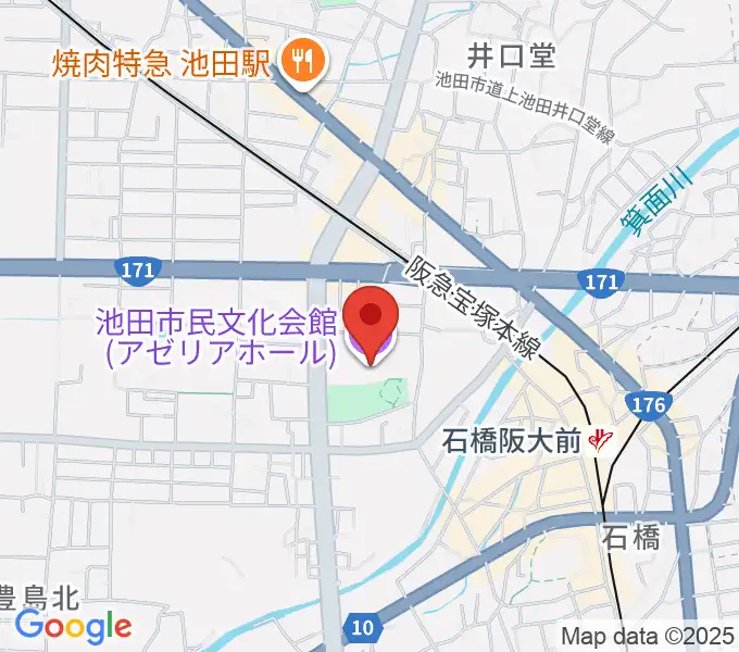 池田市民文化会館の地図