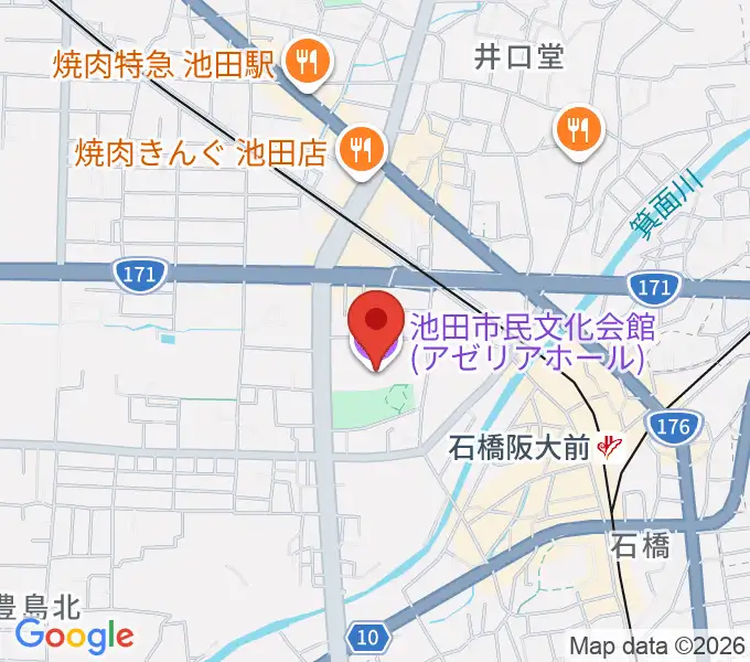 池田市民文化会館の地図