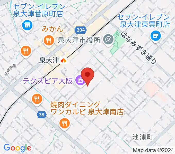 テクスピア大阪の地図