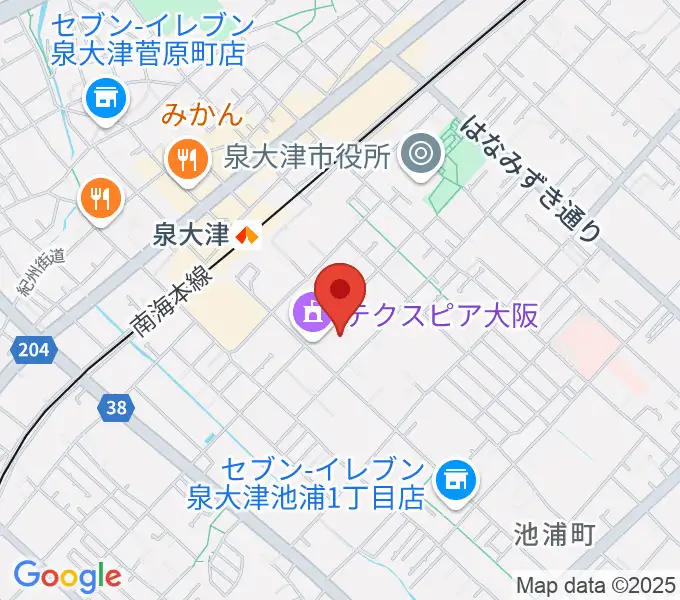 テクスピア大阪の地図