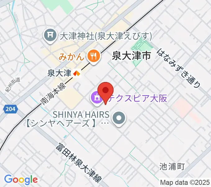 テクスピア大阪の地図