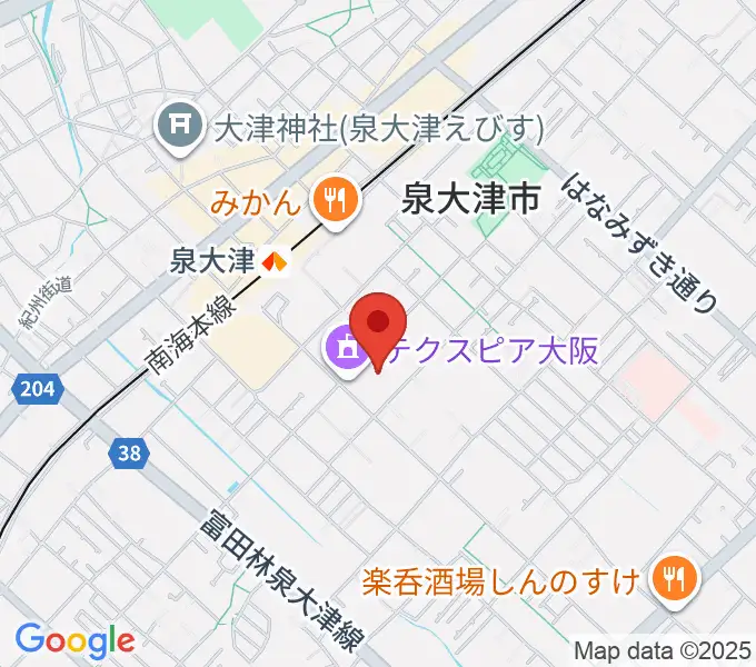 テクスピア大阪の地図