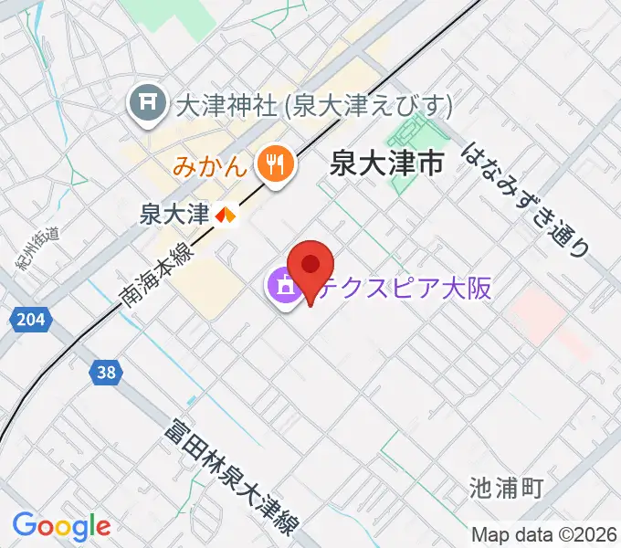 テクスピア大阪の地図