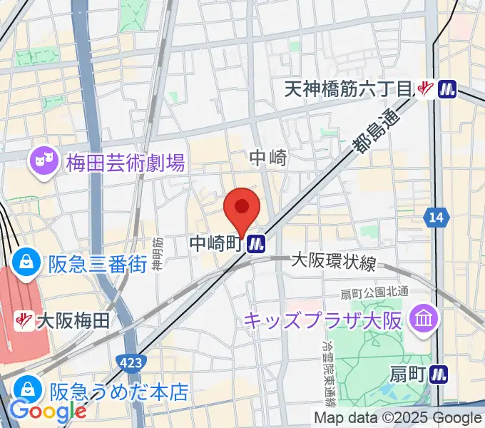 中崎町コモンカフェの地図
