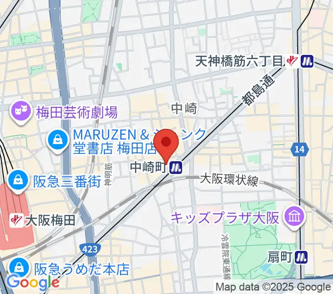 中崎町コモンカフェの地図