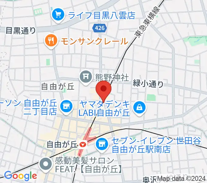 自由ヶ丘ヴァイオリンの地図