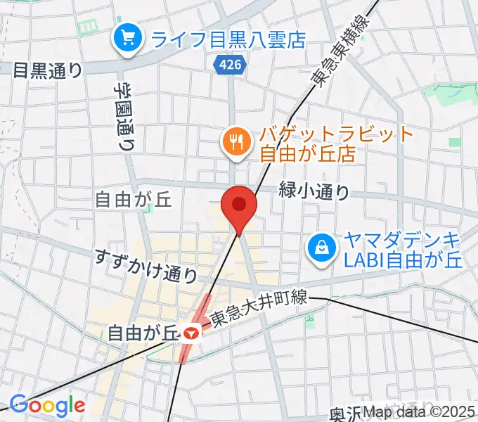 自由ヶ丘ヴァイオリンの地図