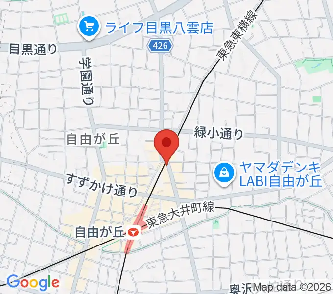 自由ヶ丘ヴァイオリンの地図