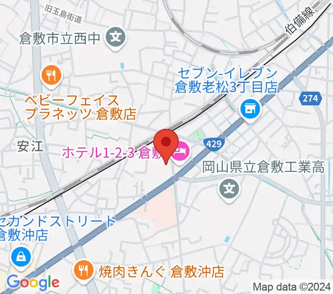 倉敷レッドボックスの地図