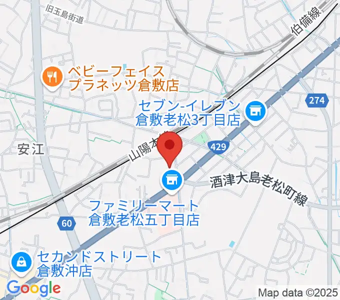 倉敷レッドボックスの地図