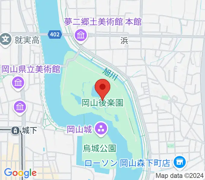 岡山後楽園の地図