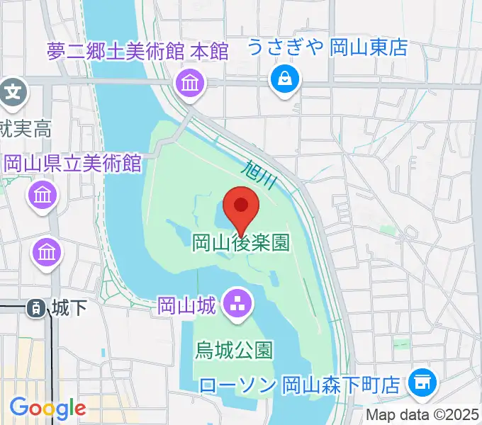 岡山後楽園の地図