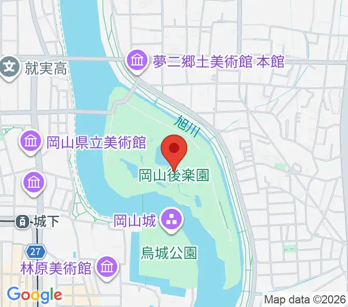 岡山後楽園の地図