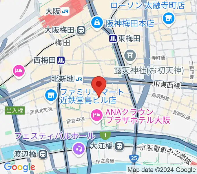 北新地ジャズバー96 クロの地図