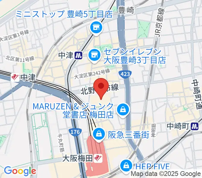 梅田ボニーラの地図