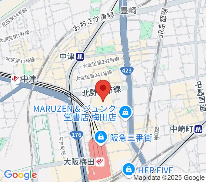 梅田ボニーラの地図