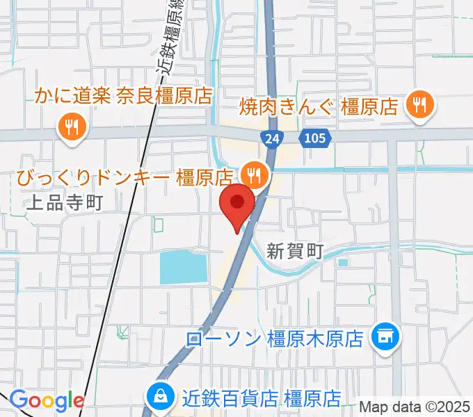 天理楽器 橿原本店・ホール音蔵の地図