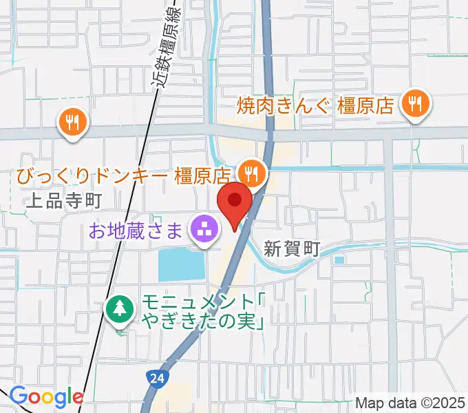 天理楽器 橿原本店・ホール音蔵の地図