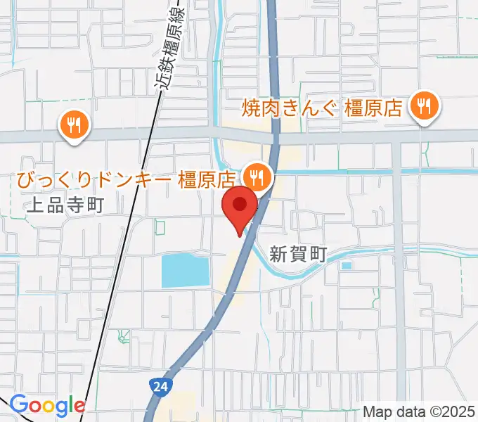 天理楽器 橿原本店・ホール音蔵の地図