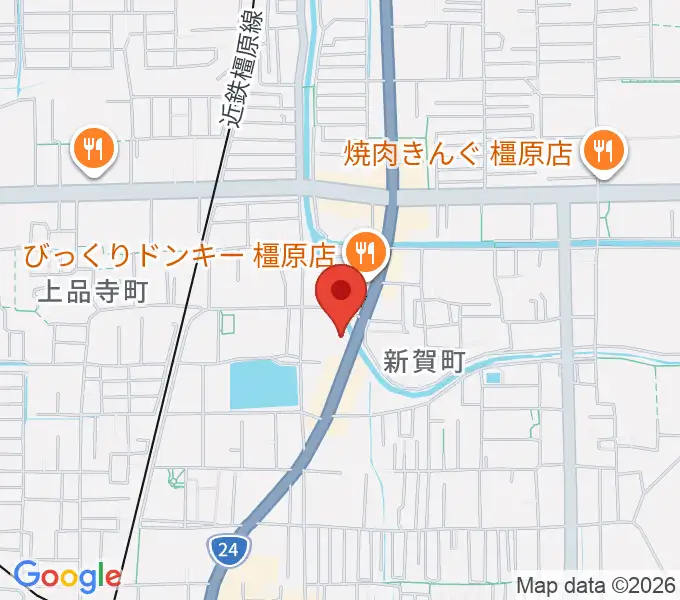 天理楽器 橿原本店・ホール音蔵の地図