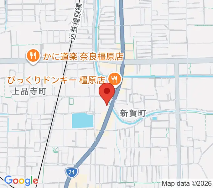 天理楽器 橿原本店・ホール音蔵の地図