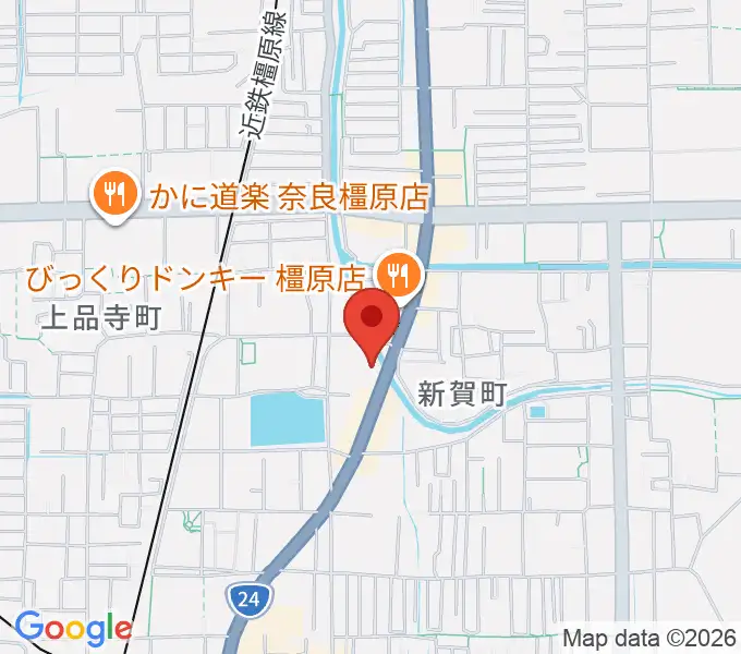 天理楽器 橿原本店・ホール音蔵の地図
