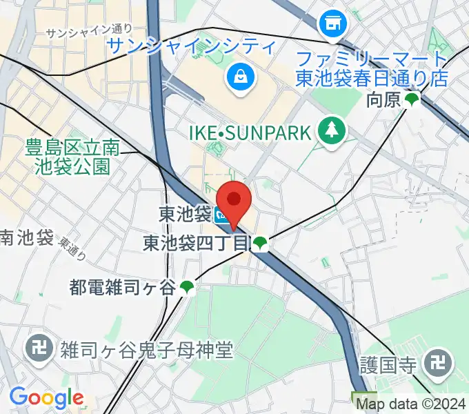 東池袋プレイヤーズの地図