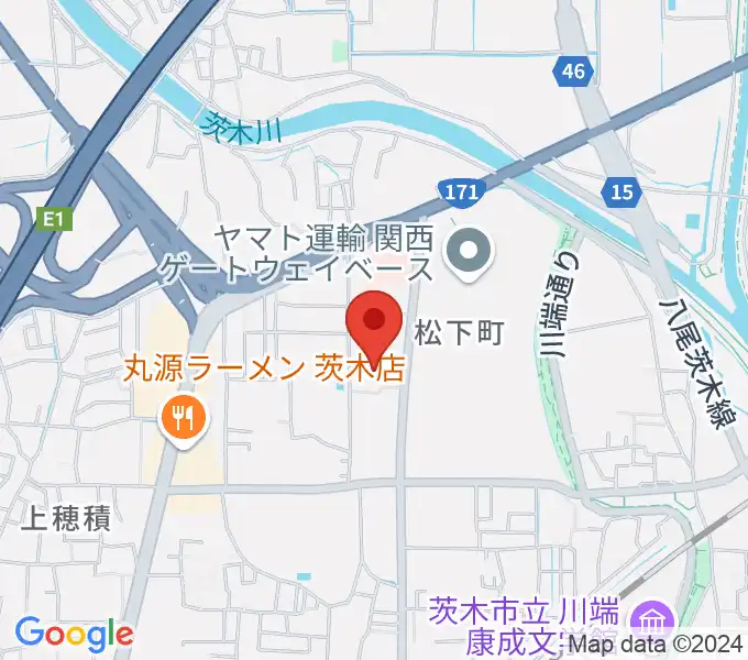 茨木市立生涯学習センターきらめきの地図