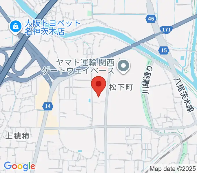 茨木市立生涯学習センターきらめきの地図