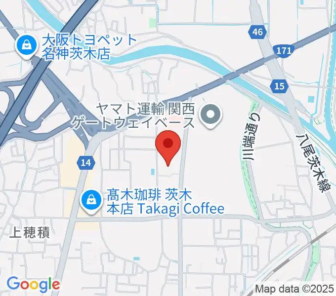 茨木市立生涯学習センターきらめきの地図