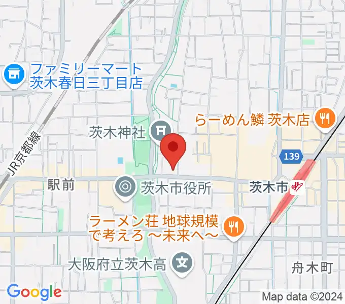 茨木市立男女共生センターローズWAMの地図