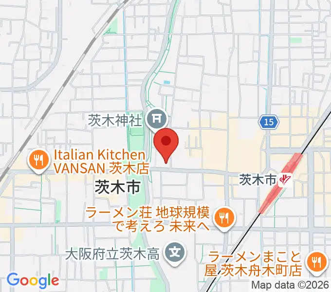 茨木市立男女共生センターローズWAMの地図