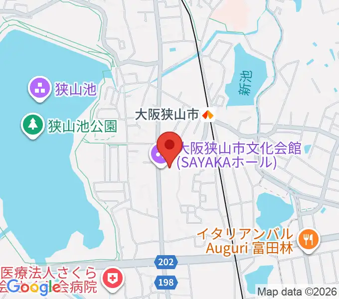 大阪狭山市文化会館 SAYAKAホールの地図