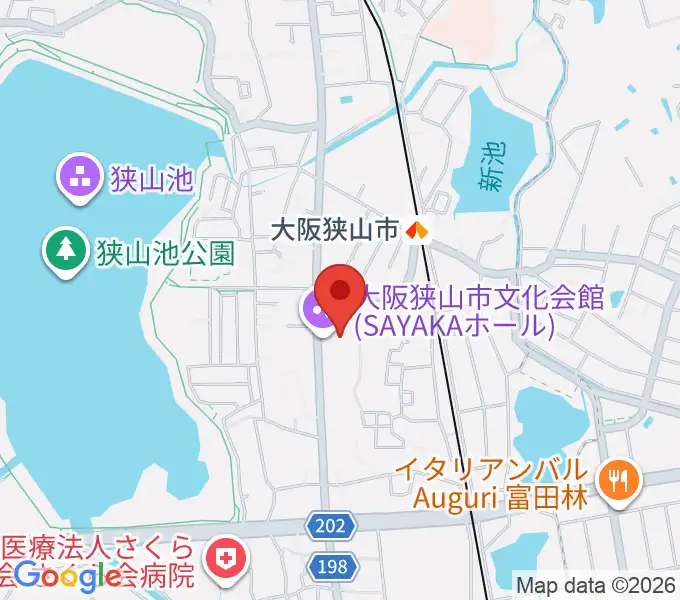 大阪狭山市文化会館 SAYAKAホールの地図