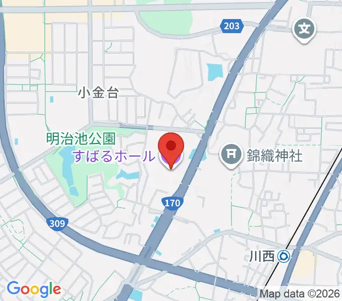すばるホールの地図