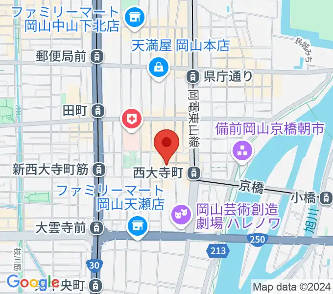 岡山Birdの地図