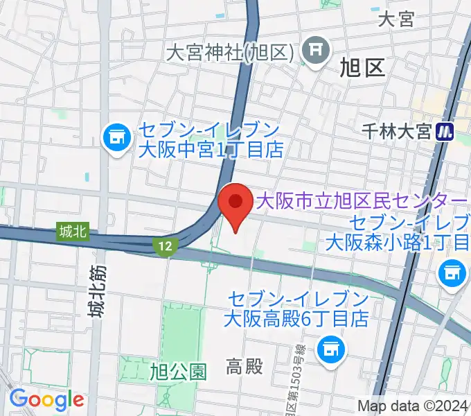 大阪市立旭区民センターの地図