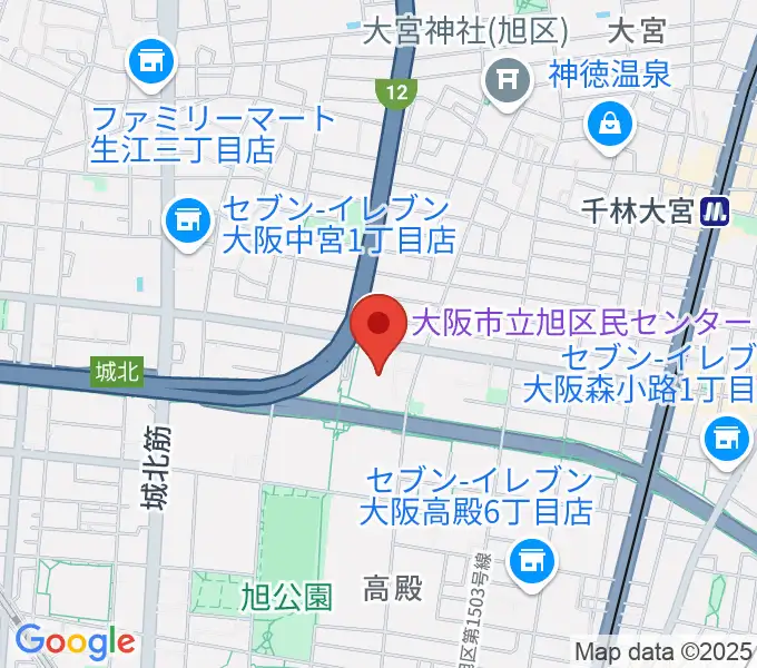 大阪市立旭区民センターの地図