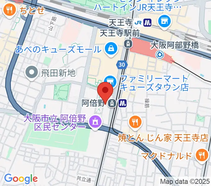 阿倍野市民学習センターの地図