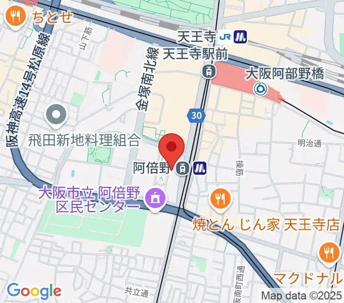 阿倍野市民学習センターの地図
