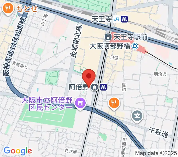 阿倍野市民学習センターの地図