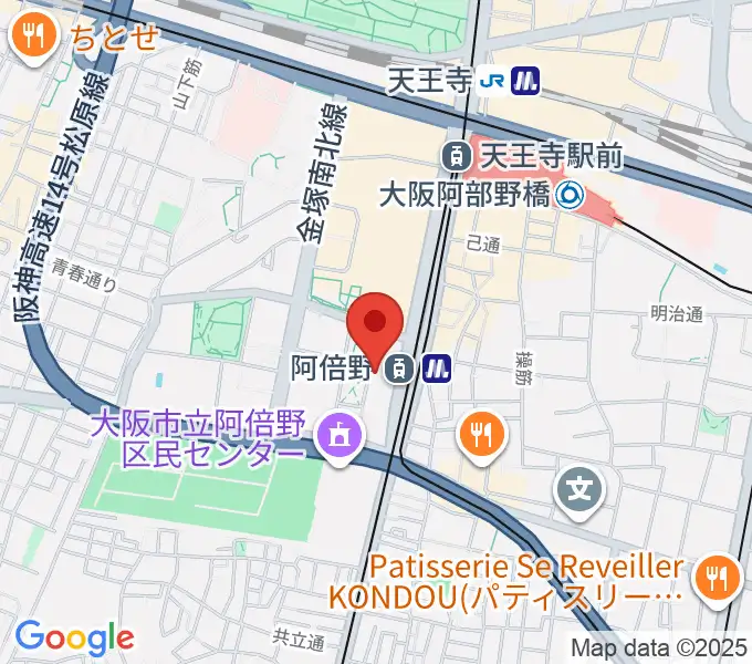 阿倍野市民学習センターの地図