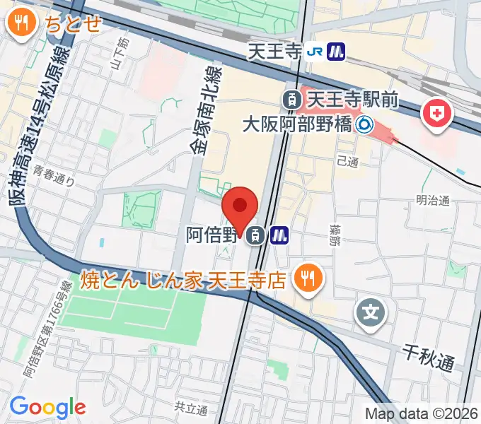 阿倍野市民学習センターの地図