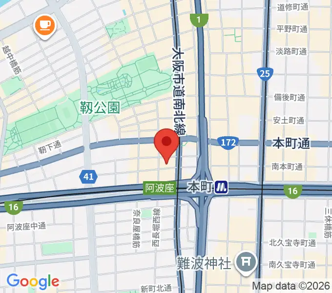 大阪本町ミセスドルフィンの地図